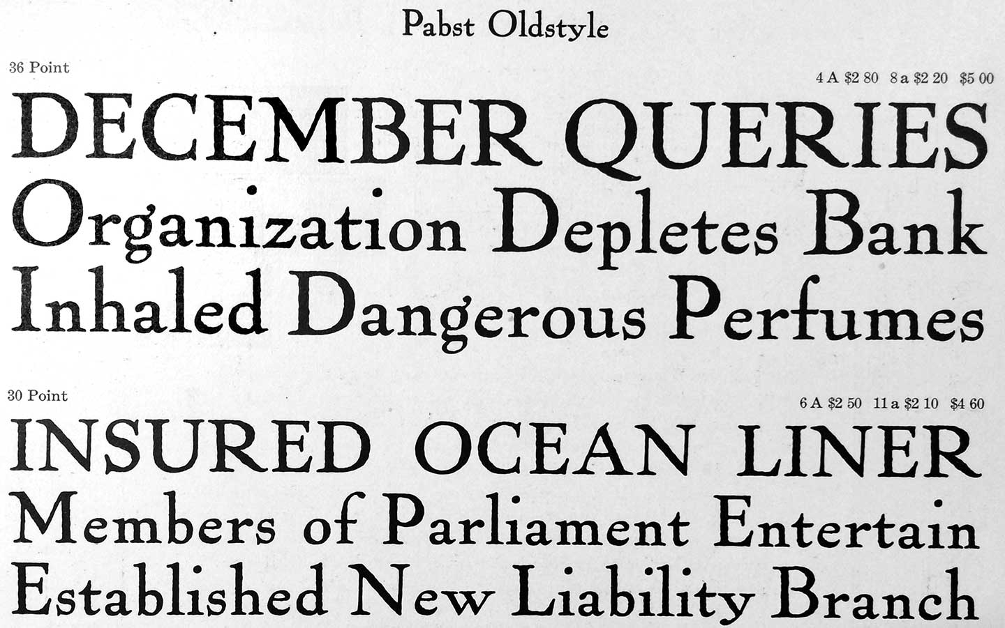 Frederic Goudy’s Papst Oldstyle from the 1912 ATF catalog