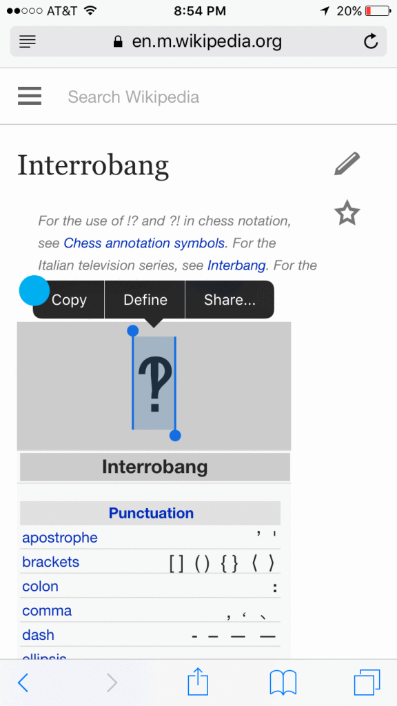 Interrobang Text Replacement