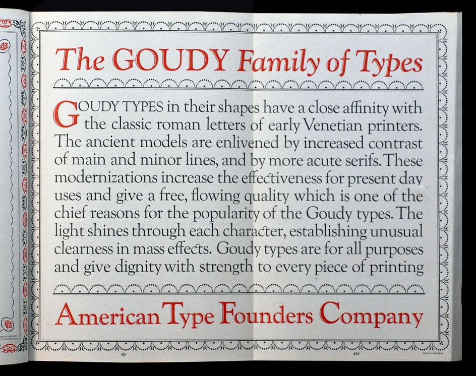 Goudy Family of Types, ATF 1923