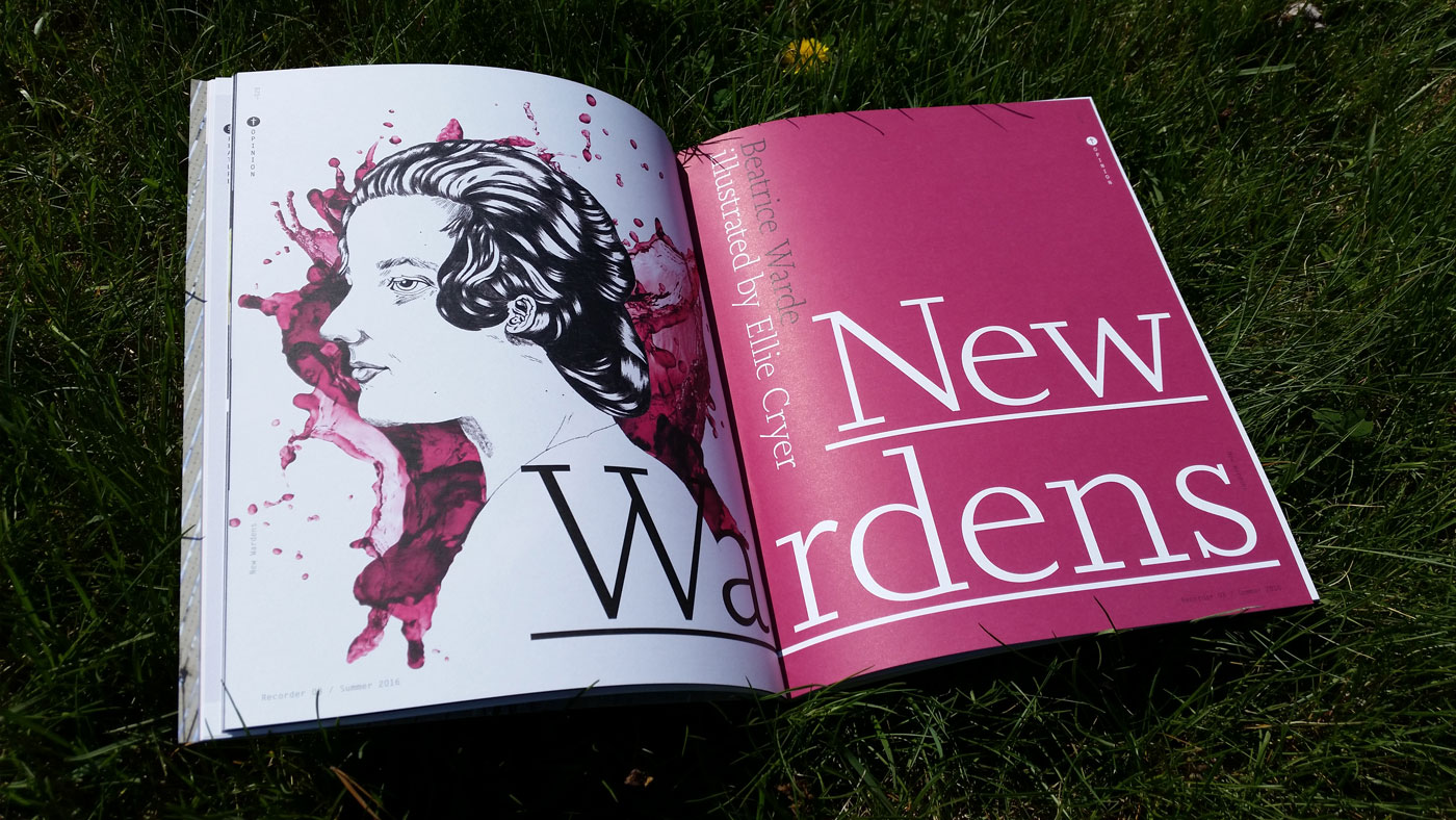 Cover spread in of “The New Wardens” in The Recorder #3. Illustration by Ellie Cryer. Additional illustrations by Ping Zhu, Ellie Foreman-Peck, Maya Stepien and Kelsey Dake.