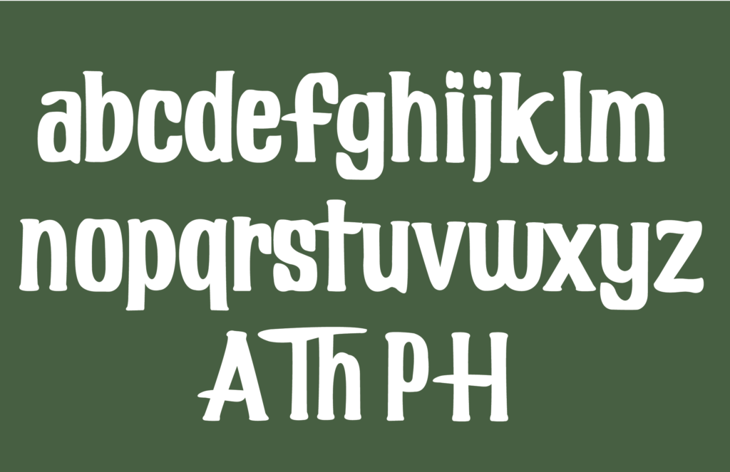Full alphabet of Harlemite. 