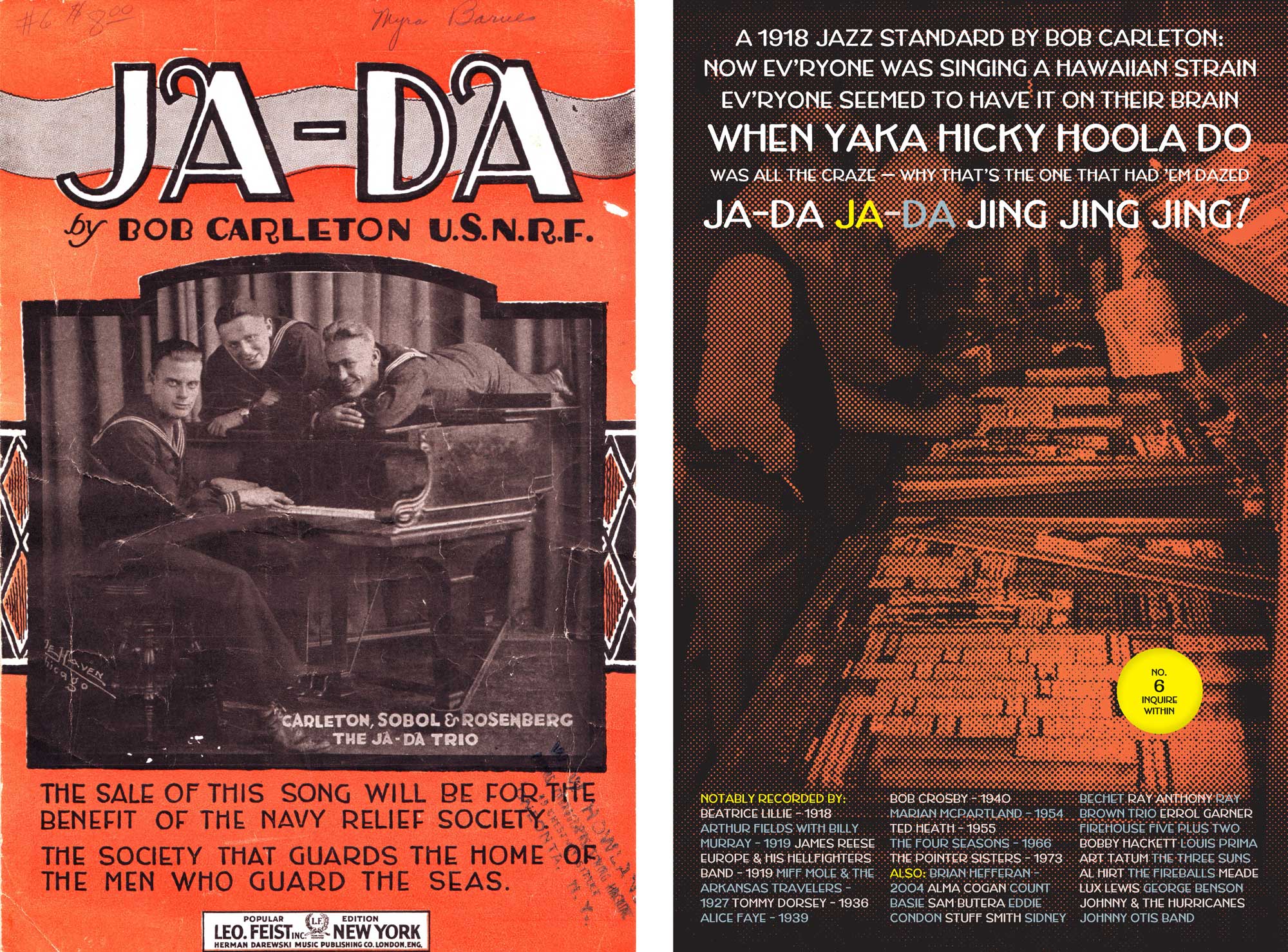 Left: original source, found in an antiques shop in Coldspring, NY. Right: the fold-out poster for Jada, the typeface.