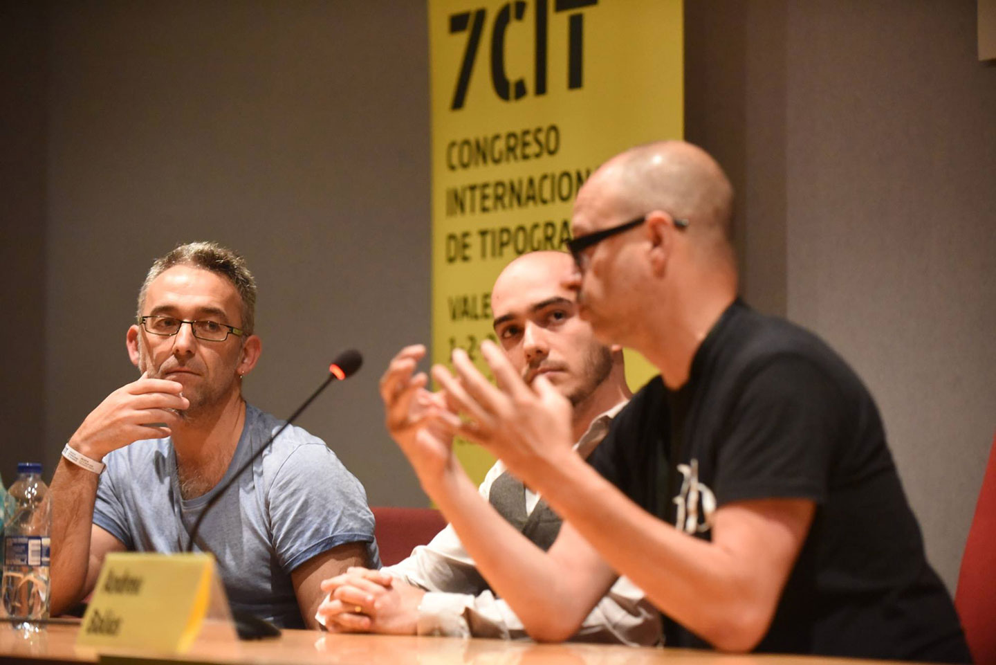 Juan Luis Blanco, Sergio Trujillo and Andreu Balius during the round of questions. Photo: Provi Morillas