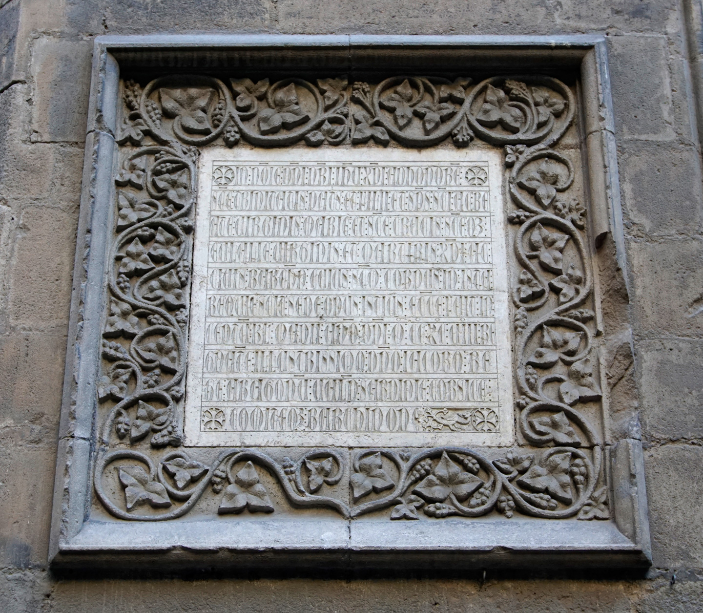 Gothic capitals found on the side of an old cathedral