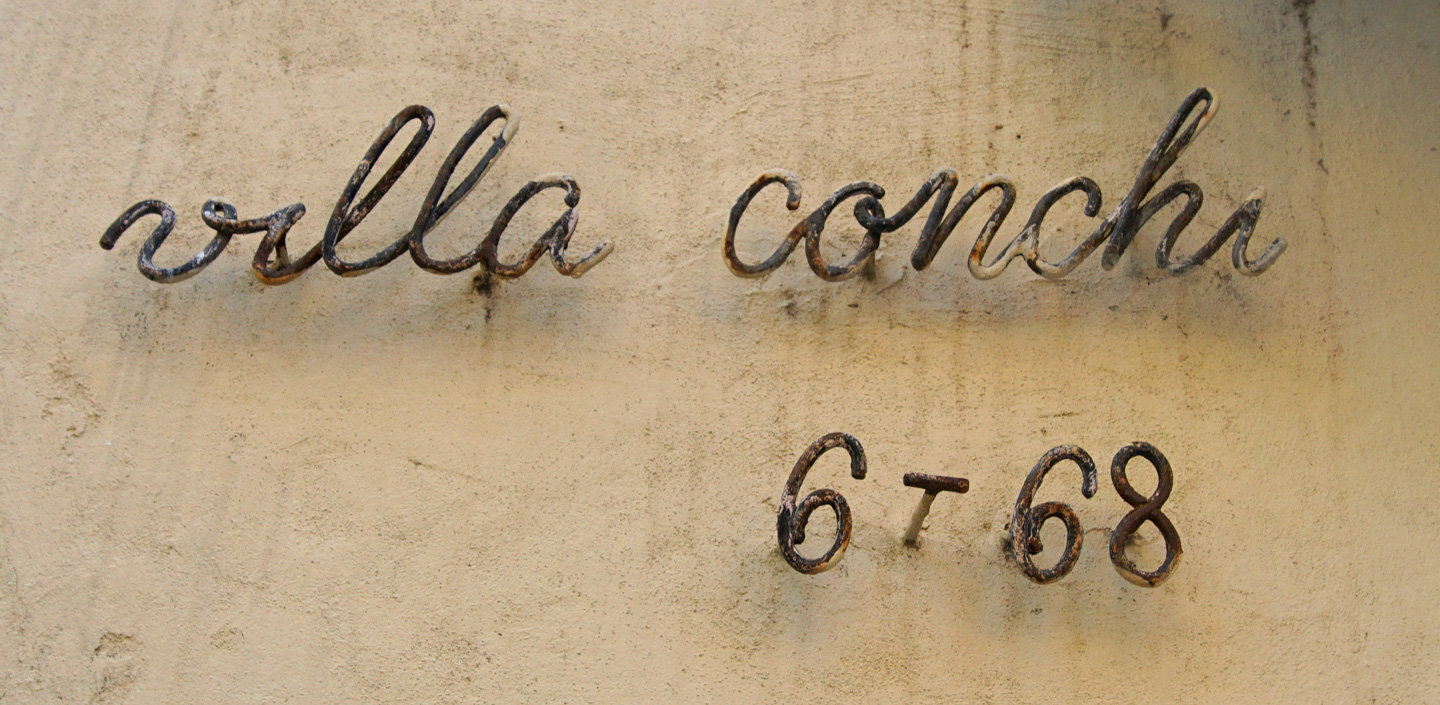 Monoline script for a house number