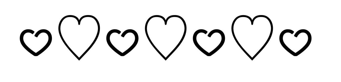 Kinetic font hearts