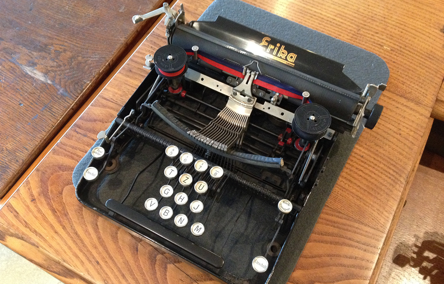 Picture of a Erika testing typewriter