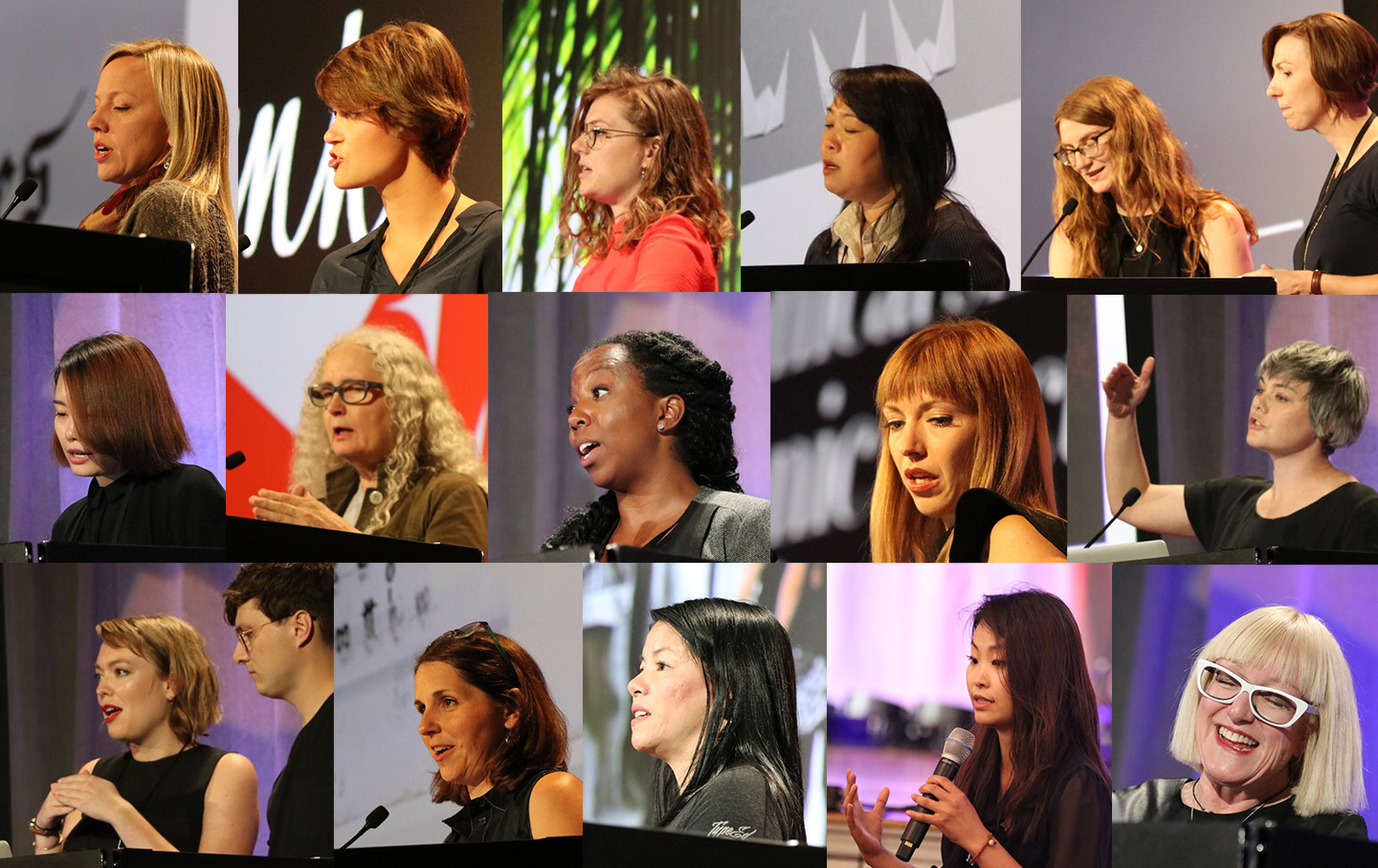 Grid of headshots of female speakers at TypeCon