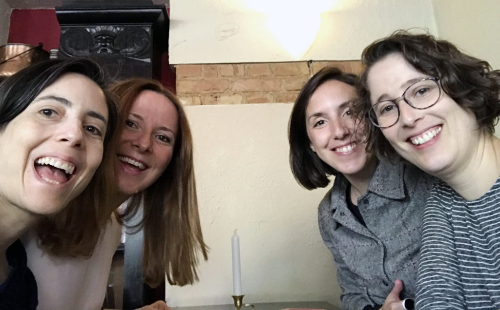 Sol and Nicole with Martina and Joana, having brunch in Berlin.