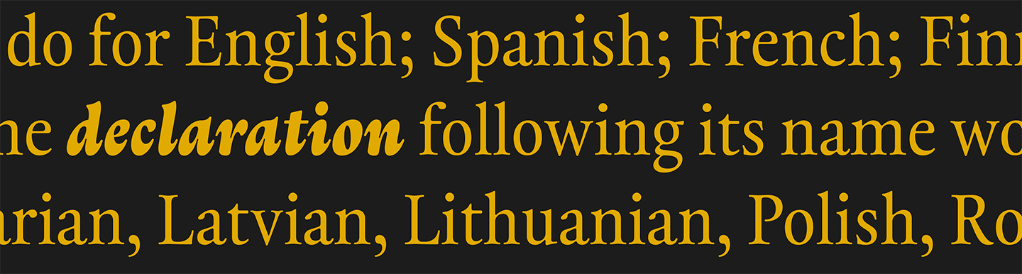 Sample of Thesaurus typeface