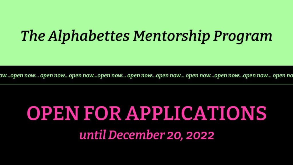 Alphabettes mentorship program open until 20 december 2022