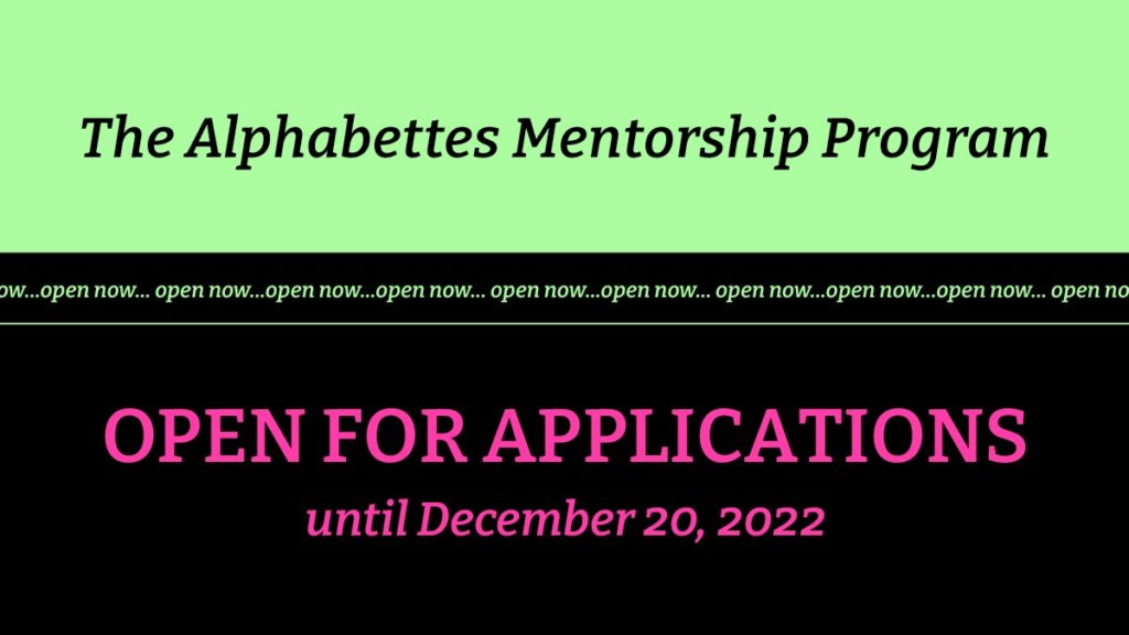 Alphabettes mentorship program open until 20 december 2022